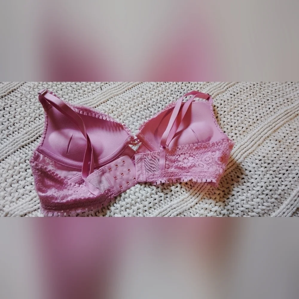 Aerie Pink Floral Lace Bra Size 34A